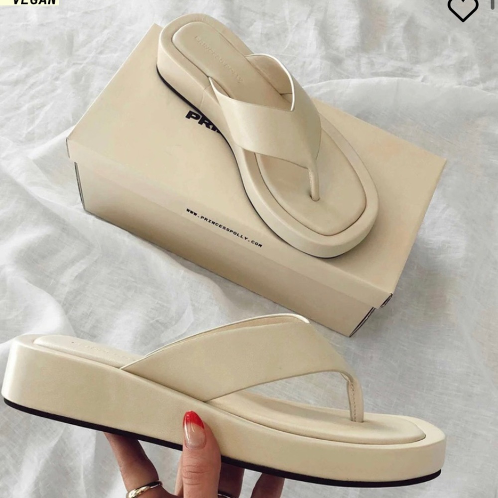 Beige Platform Sandals